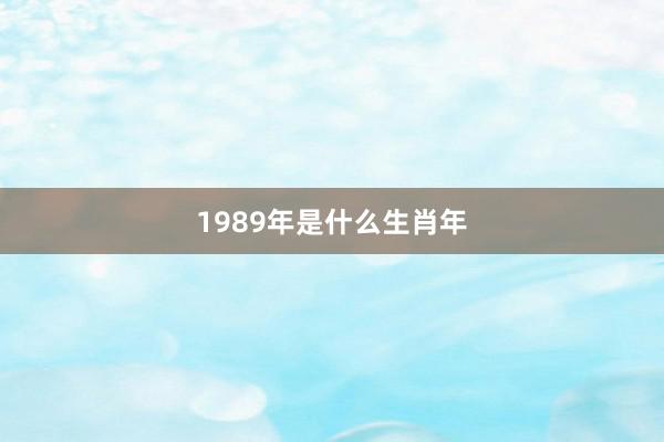 1989年是什么生肖年